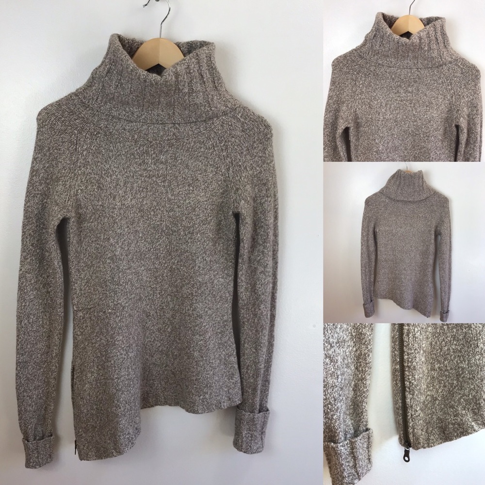 Athleta Turtleneck Asymmetrical Zipper Sweater